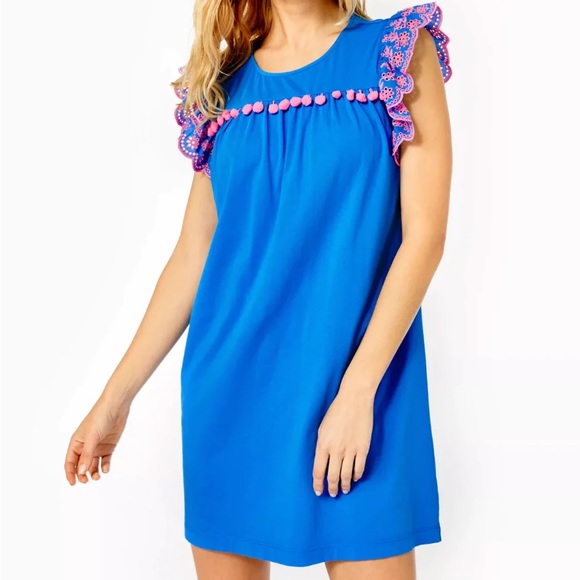 NWT Lilly Pulitzer Small Ave Dress with Pom Pom Detail - Picture 4 of 11